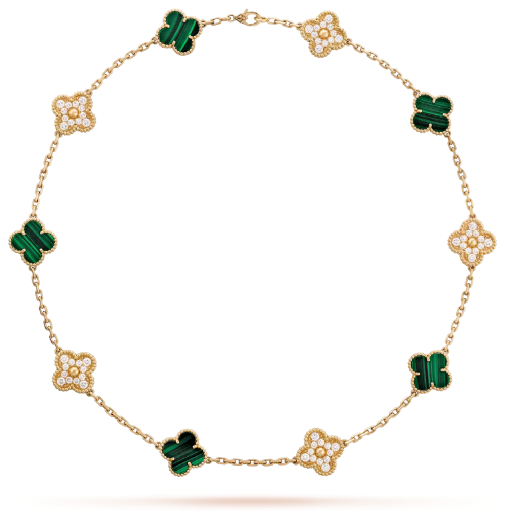 Choker Azure - Gold Emerald & Strass